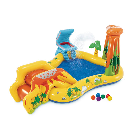Intex 57444NP - Inflatable Play Center Dinosaur, Vinyl, Multicolor, 249x191x109 cm