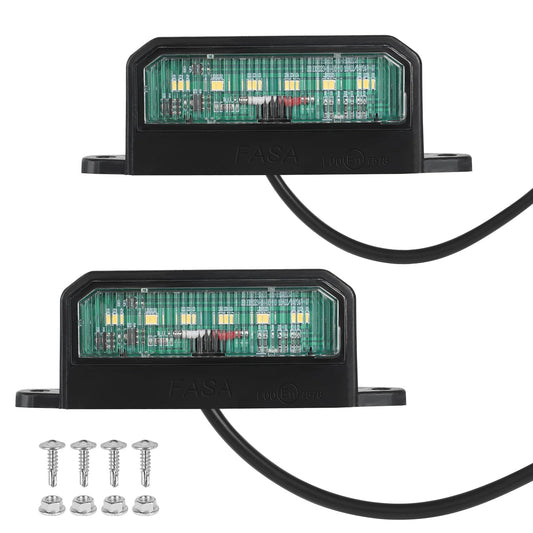 AOHEWEI 2 x LED License Plate Lights Rear License Plate Lights 12~24V Waterproof Perfect For Truck Or Boat