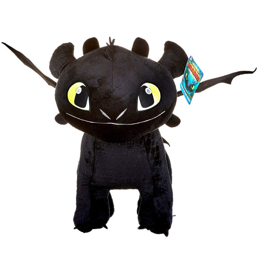 Petoske Toothless Night Fury 40cm How To Train Your Dragon 3 black plush from the movie "How To Train Your Dragon 3". Original, glows in the dark.
