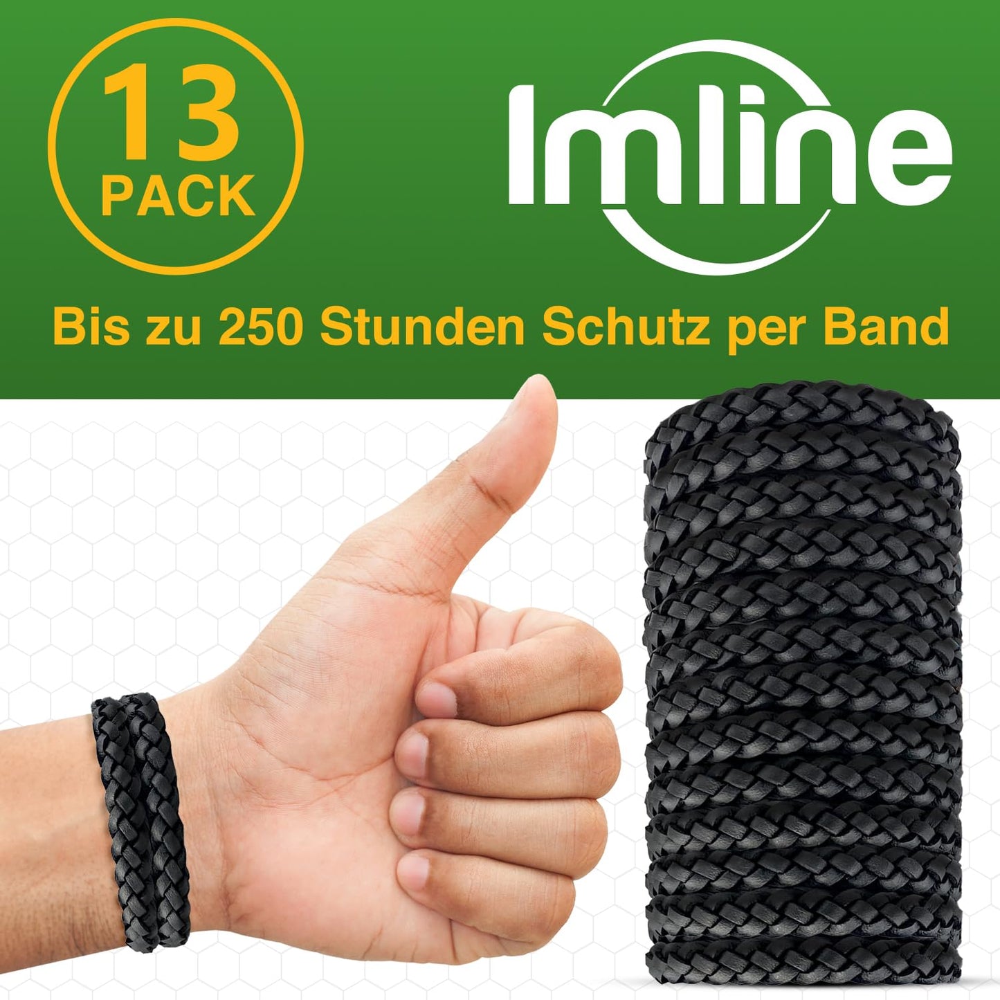 Mosquito repellent bracelet (13 leather pieces) Anti-mosquito bracelet for camping - DEET-free protection against mosquitoes for adults.