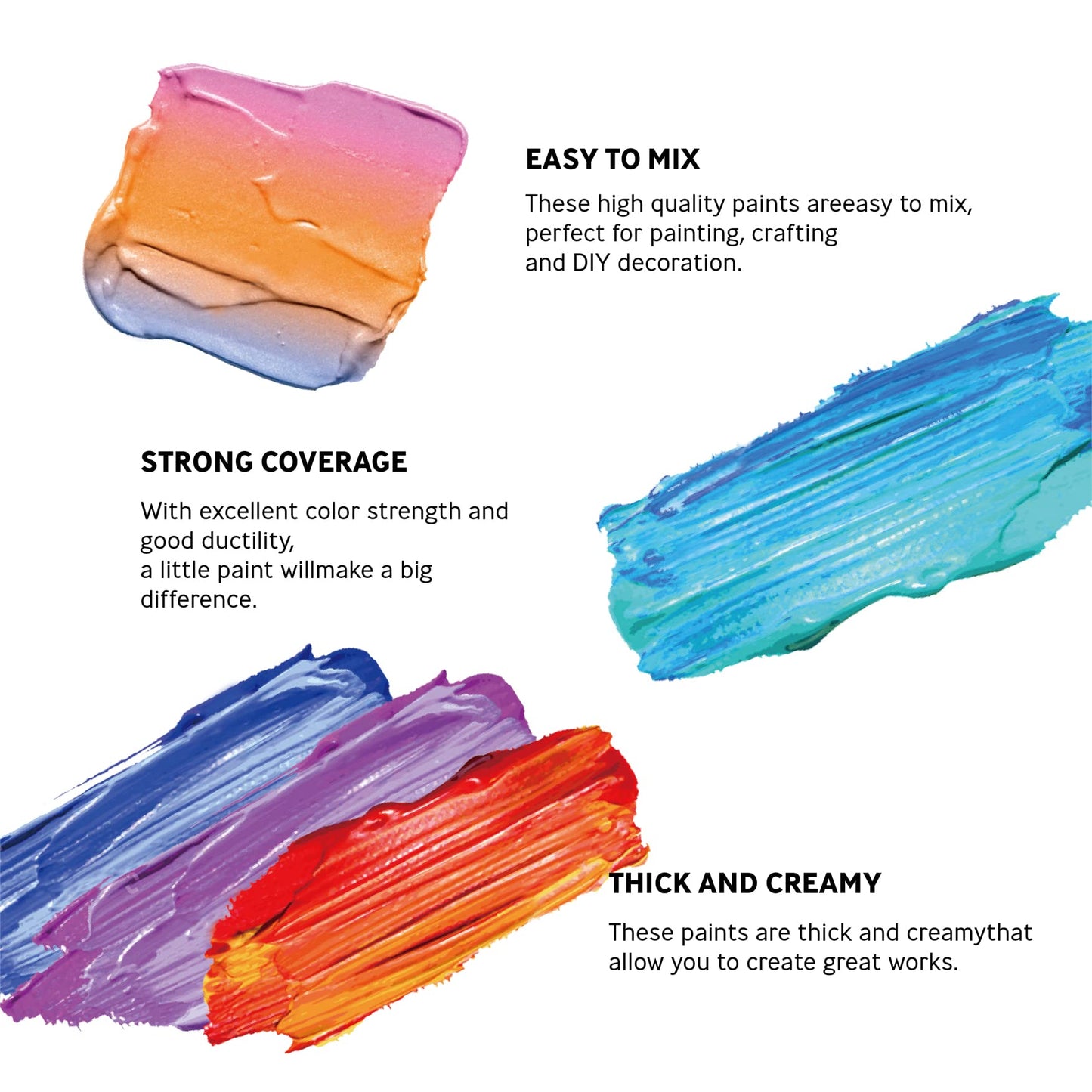 INK LAB Acrylic Paint Set 36 x 60 ml, Waterproof and lightfast acrylic paints, Quick-drying for paper, wood, canvas, fabrics, Ideal for beginners and professionals.