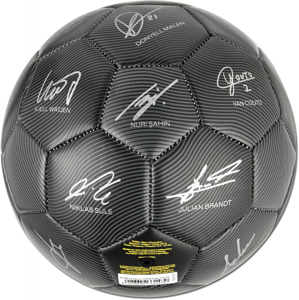 Borussia Dortmund BVB Signed Ball 2024/25, Yellow, Size 5