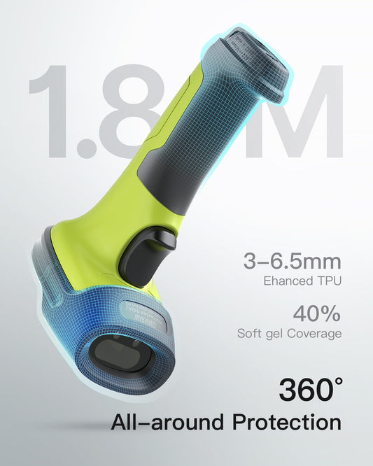 Inateck Barcode Scanner Wireless 2.4 GHz, 35m range, automatic fast and accurate scanning, 180 days standby time, BCST-60