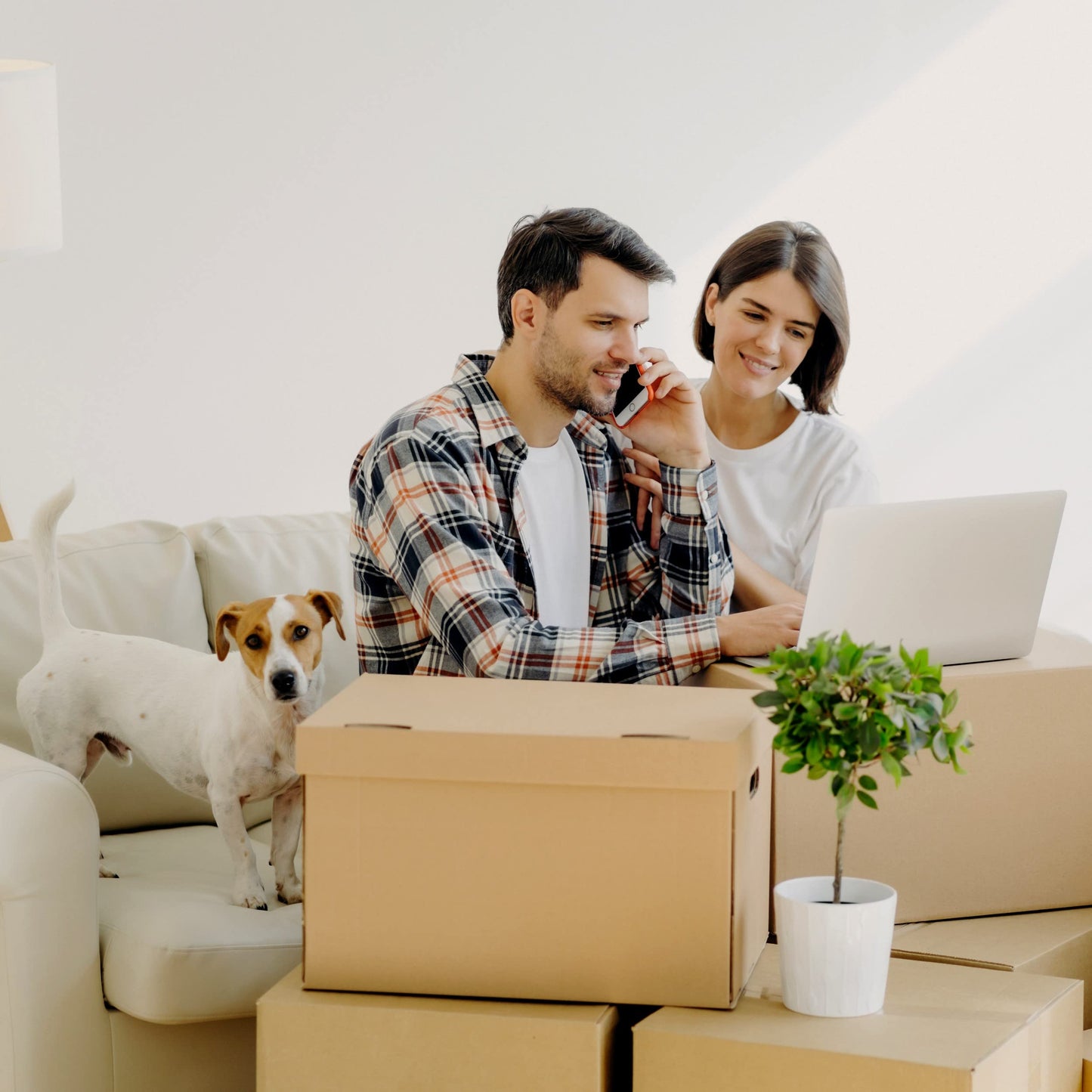 IDEA HOME 6-piece set moving box Movebox Archive box Storage box Made of cardboard with lid Very sturdy packing box with a load capacity of 30 kg Size: 431x333x294mm, Brown