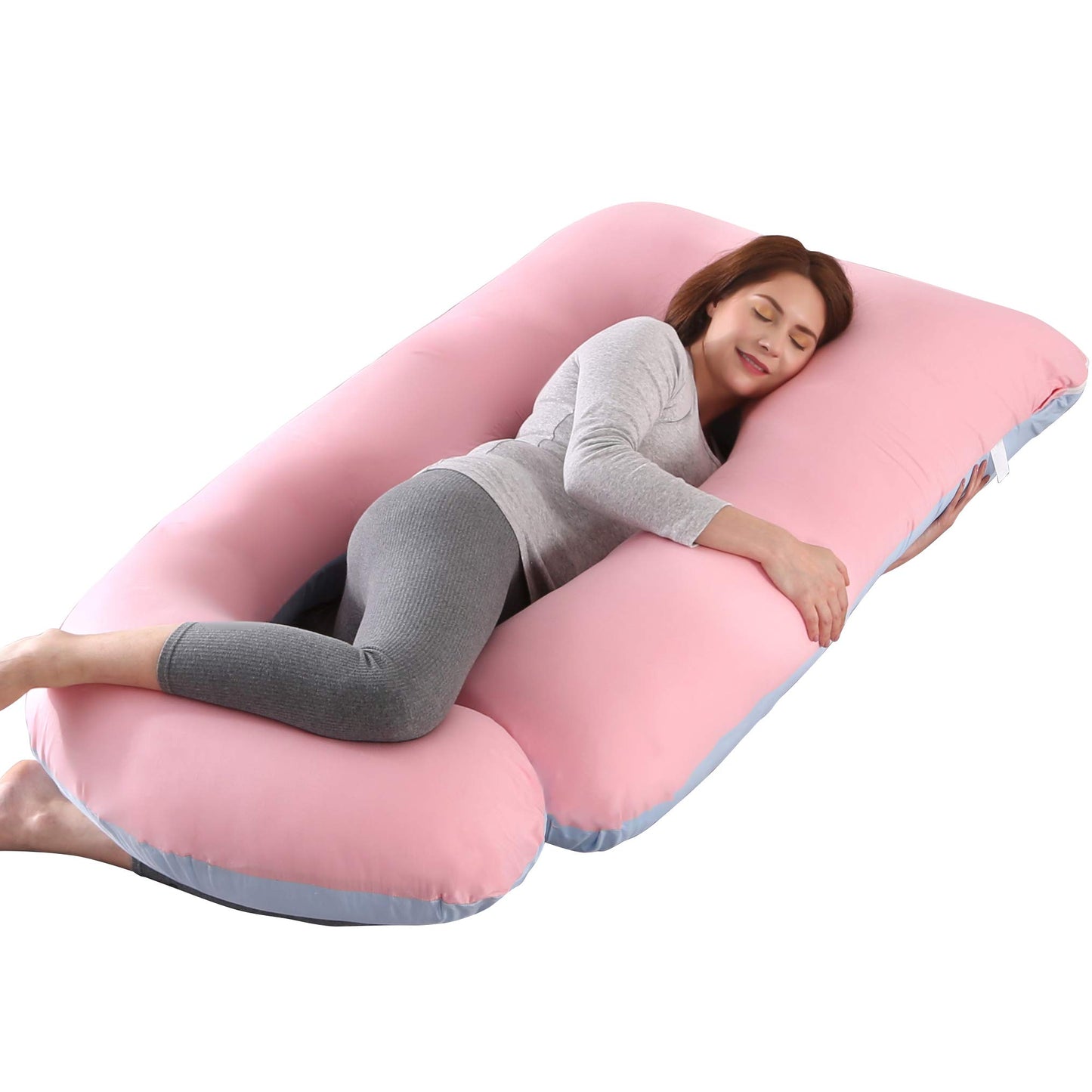 SHANNA Pregnancy Pillow Side Sleeper Pillow Nursing Pillow U Shaped XXL Support Pillow 70*145CM Large Body Pillow with Removable and Washable Cover, U-Shape Pregnancy Body Pillow