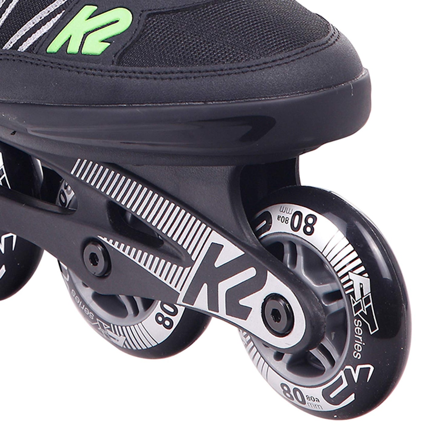 K2 Skates Men's Inline Skates F.I.T. 80, Black - Green, 30E0873.1.1.130