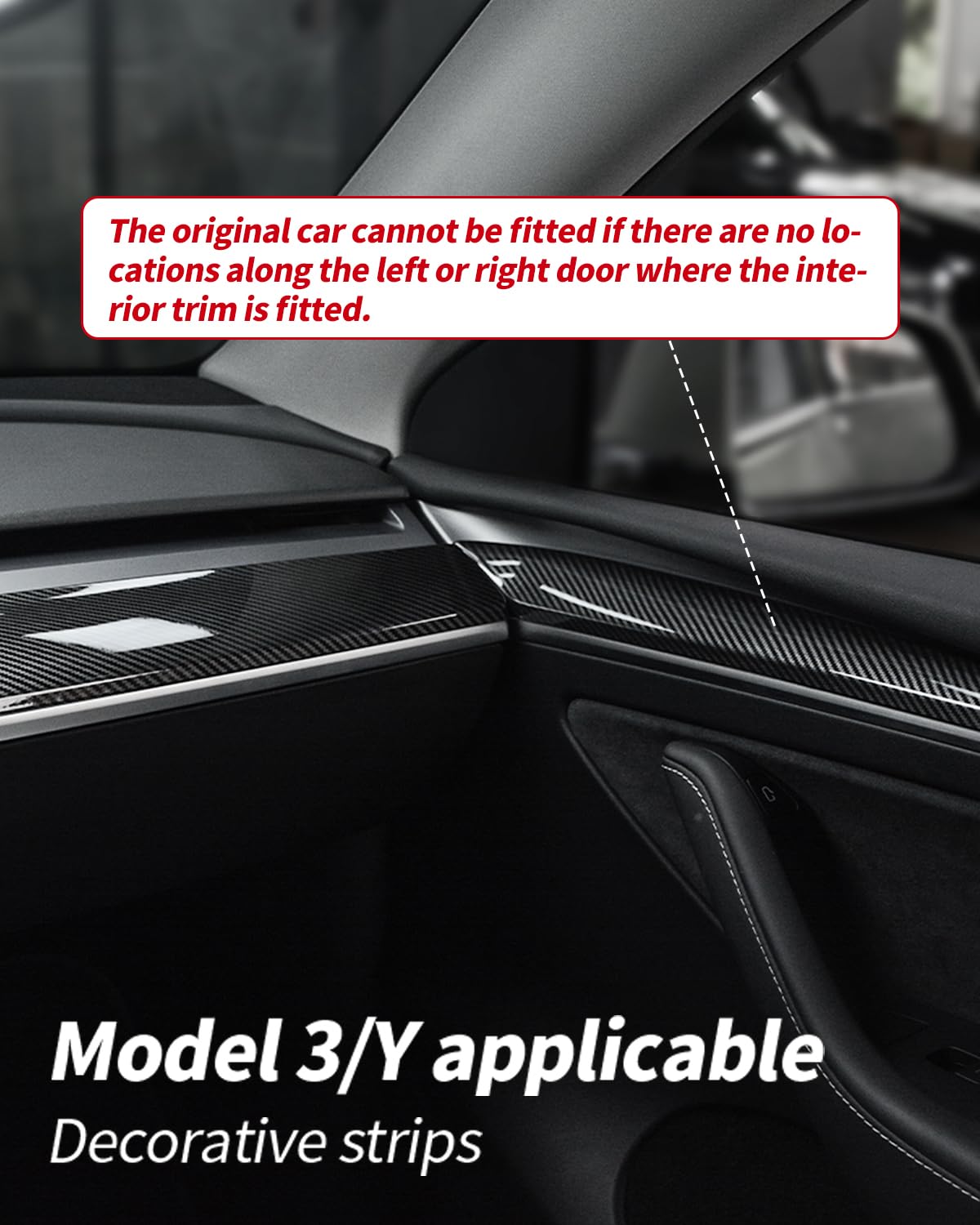 ABS carbon fiber model dashboard cover for Tesla Model Y 2021 2022, car center console panel sticker interior accessory for Model 3 2021 2022 (Not for the 2024 2025 new model)