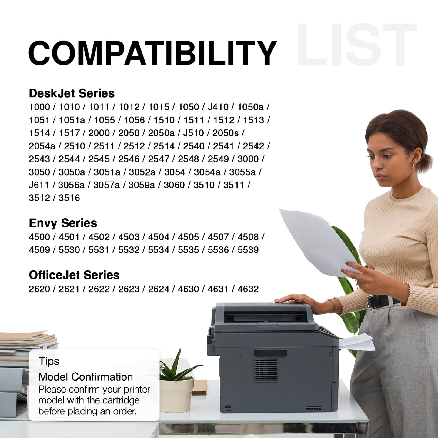 301XL printer cartridges multipack compatible with HP 301 printer cartridges, 301XL black and color for DeskJet 3050 1050 1510 2544 2549 Envy 4500 4504 5530 5534 OfficeJet 2620 4630 4632 4634 printer.