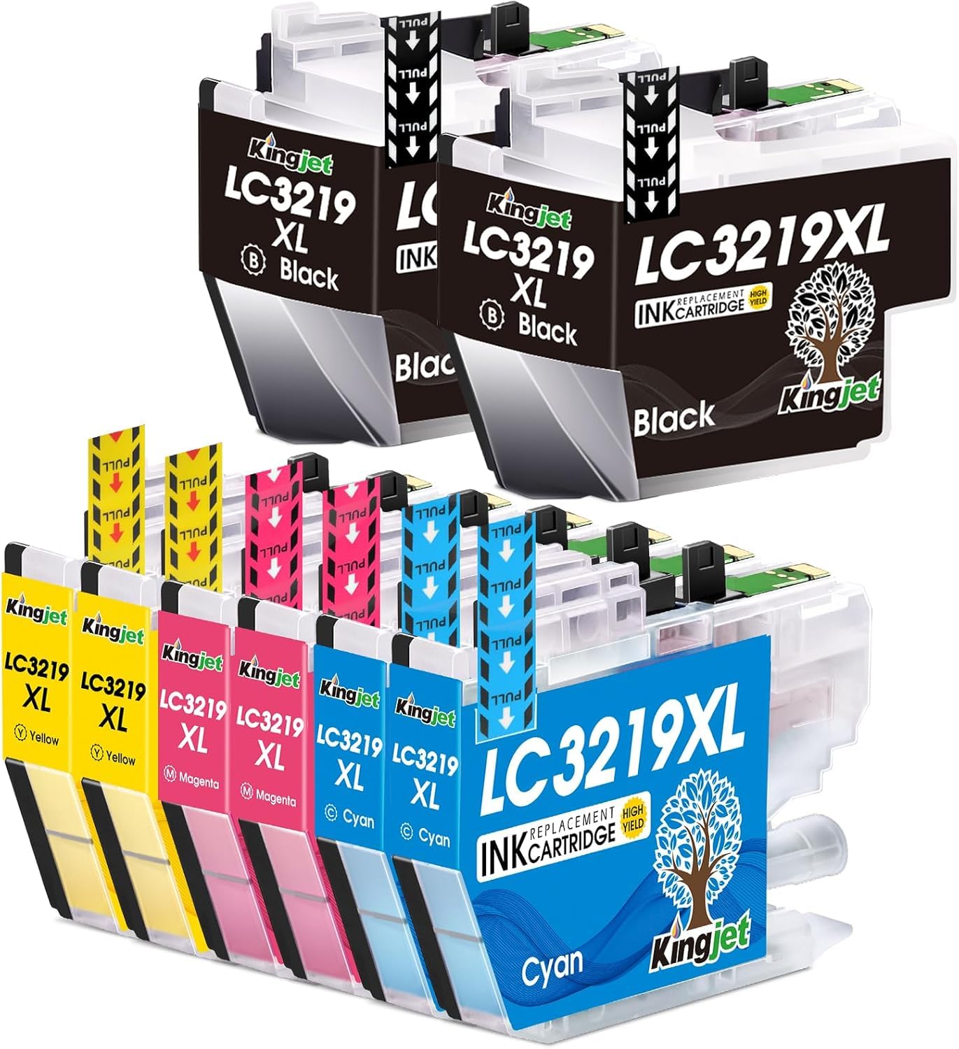 KINGJET LC3219XL LC3219 printer cartridges Compatible with Brother LC3219XL LC3217 3219XL, for Brother mfc-j5330dw cartridges for Brother MFC-J5335DW MFC-J5730DW MFC-J6930DW MFC-J5930DW J6530DW J6935DW
