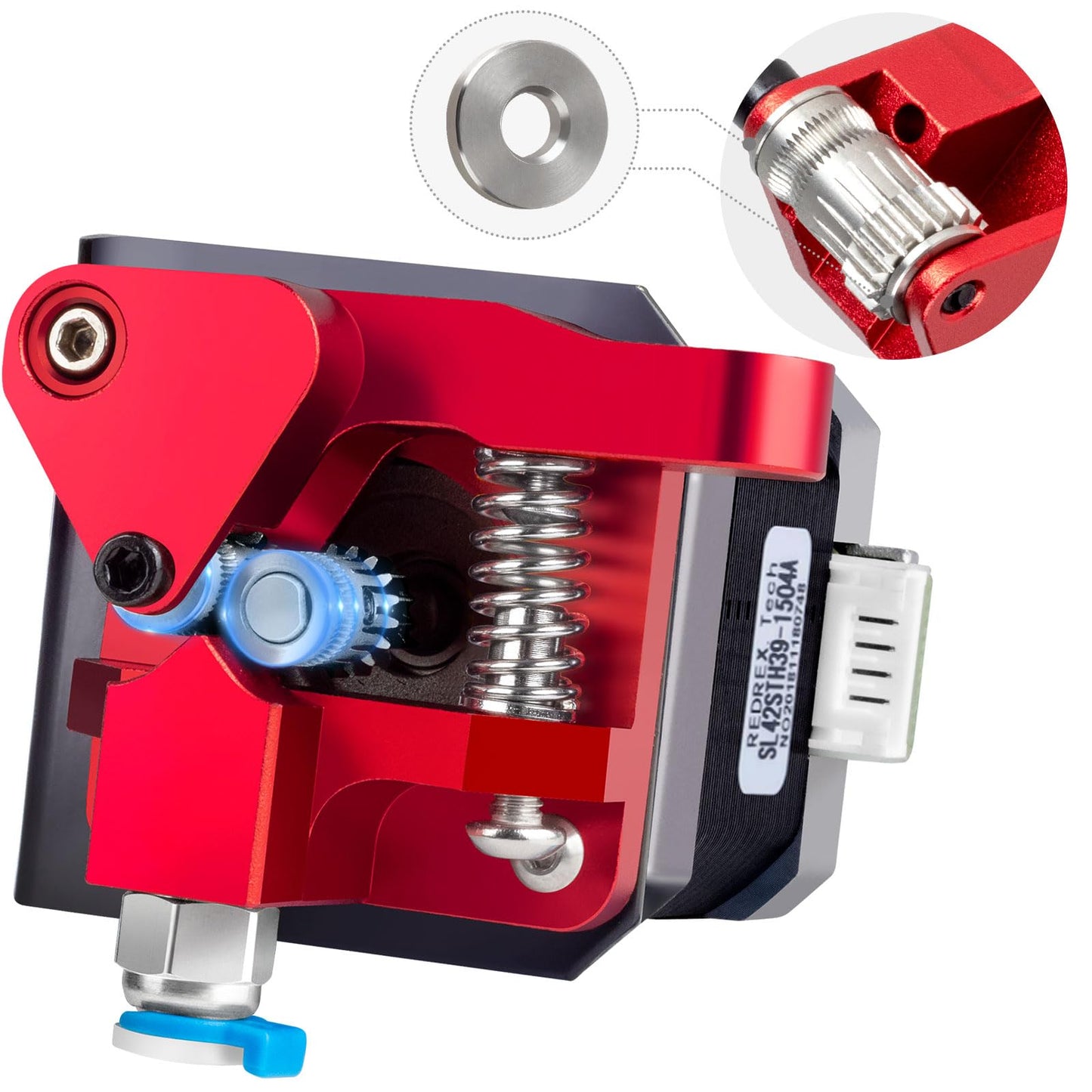 Redrex Dual Gear Ender 3 extruder with Nema 17 stepper motor upgrade kit ONLY for Creality Ender 3 V2, Ender 3 Pro, Ender 3 Neo Series, Ender 5 Series, Ender 7, CR6 SE, CR10 3D printers. TPU supported.