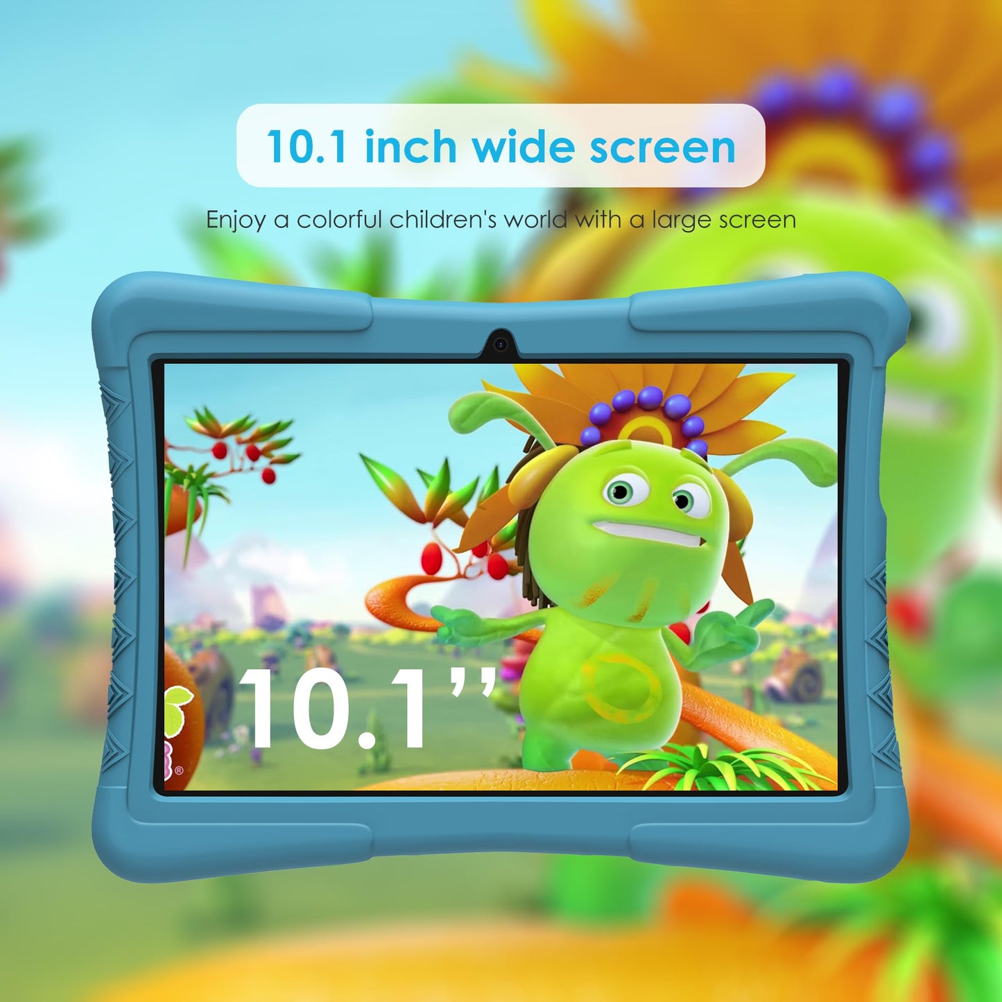 LNMBBS Kids Tablet 10 inch, Android 13 Tablet for Kids, 19GB+128GB/TF 1TB, Kids Tablet with Parental Control, 5MP+8MP, HD IPS Display, WiFi/BT/8000mAh/Google GMS, Learning Tablet with Eva Case-Blue