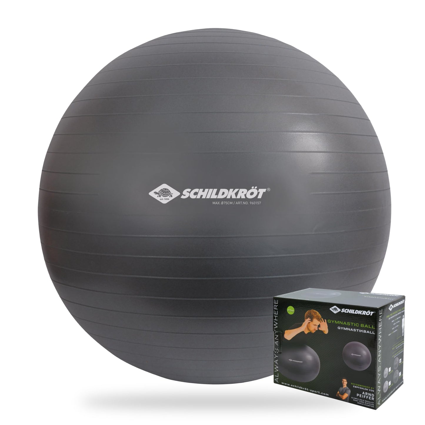 Turtle Unisex Adult Exercise Ball 85cm, Anthracite
