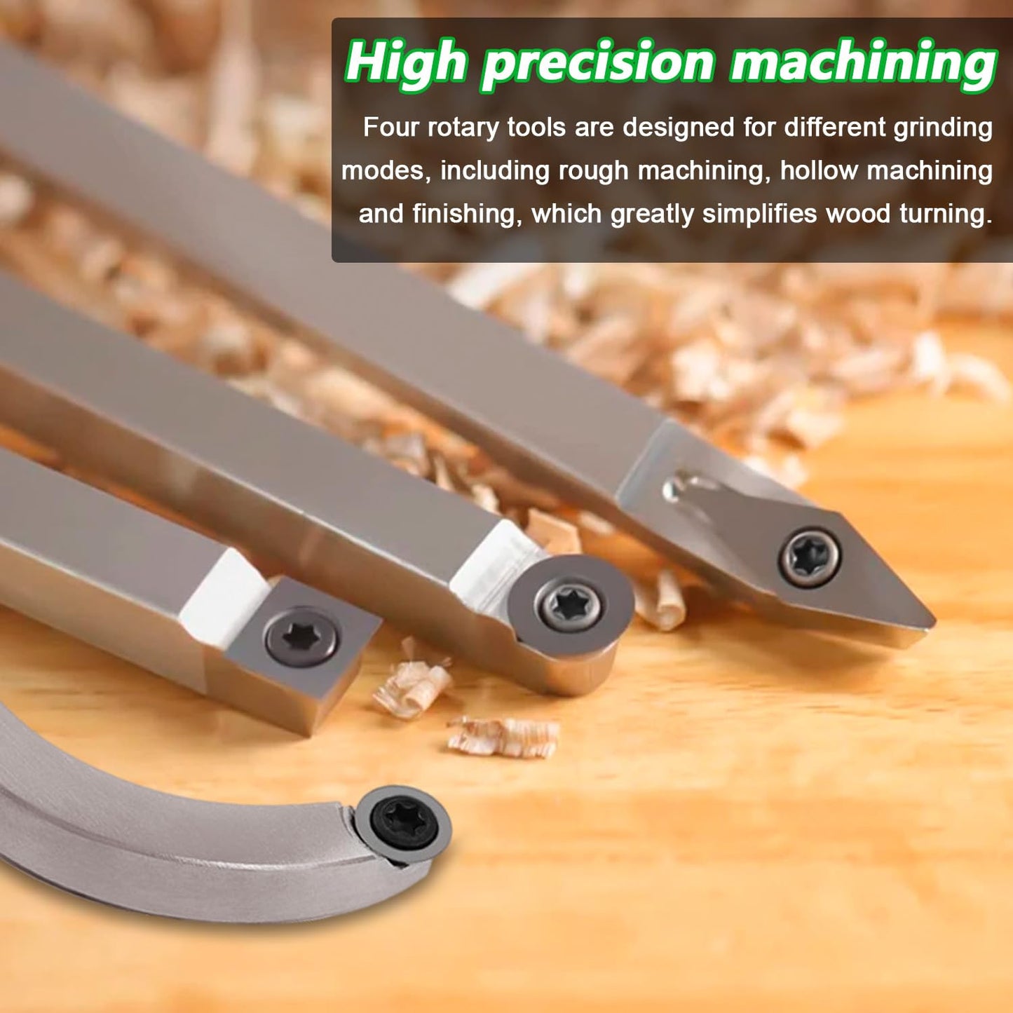 25 pieces woodturning tools accessory set, woodturning tool carbide, woodturning knife set consisting of swan neck knife/square knife/diamond knife/round turning tool, turning chisel