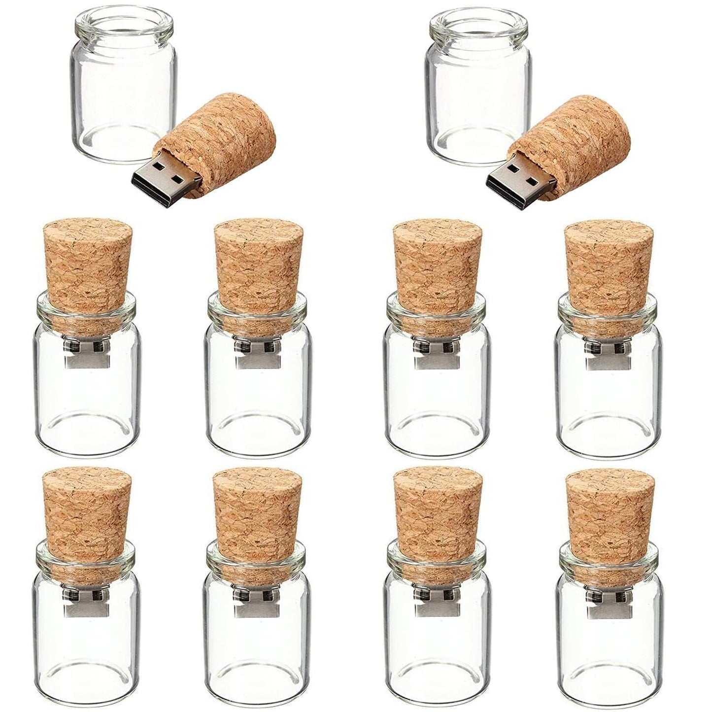 10pcs 16GB cute drifting bottle USB flash drive memory stick storage disk Christmas gift green 16GB
