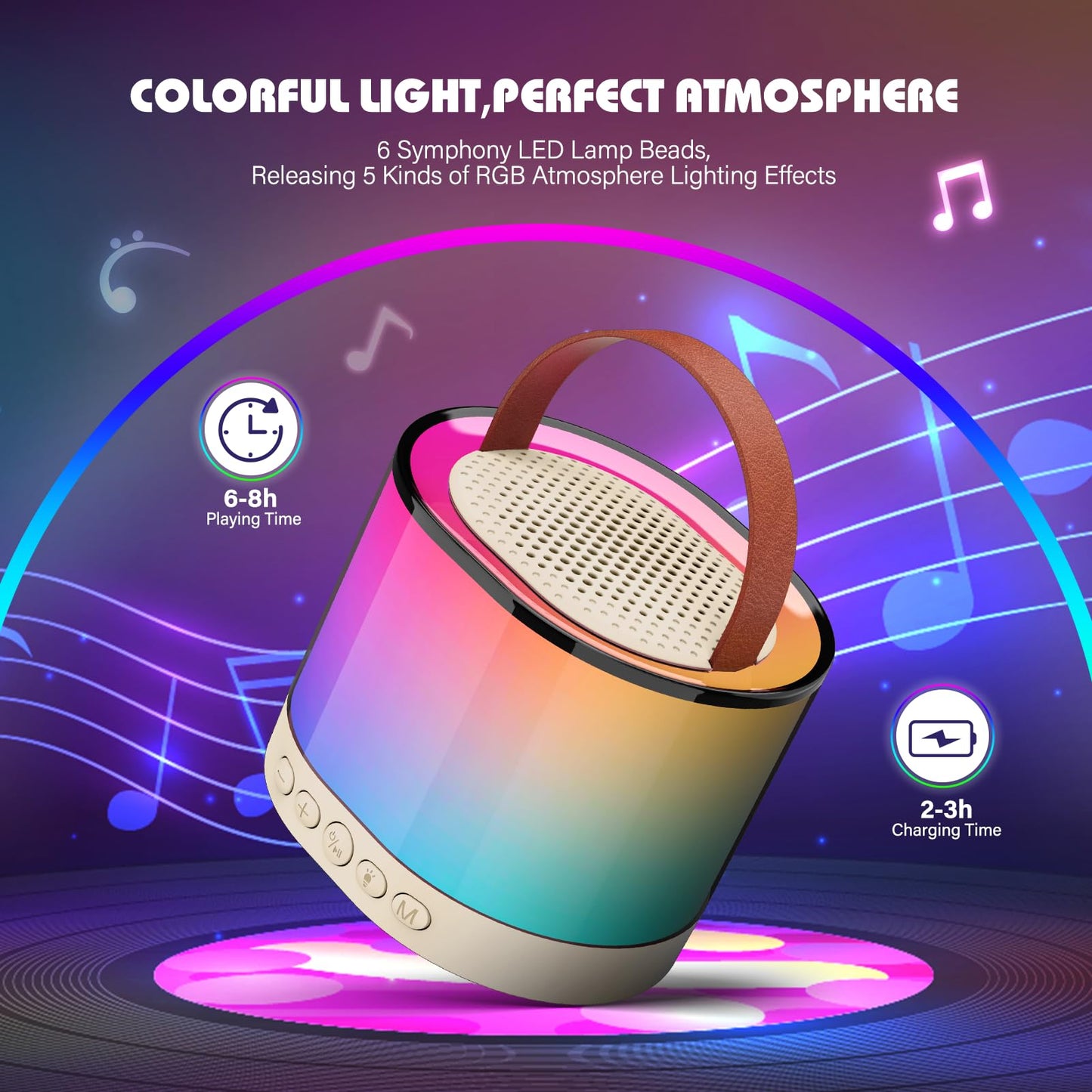 Grail girl gifts 3-12 years, mini karaoke machine with 2 kids microphones Bluetooth toy for girls and boys ages 3-12. Karaoke microphone gifts for kids.