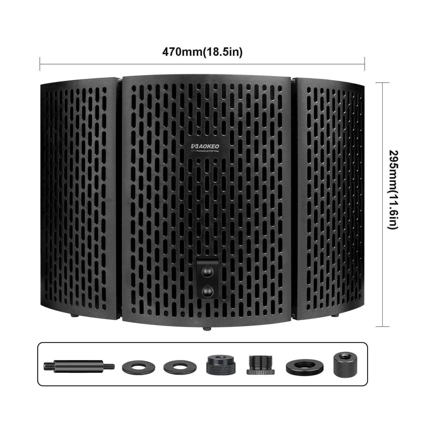 aokeo Microphone Isolation Shield, Studio Microphone Soundproofing Foam Reflector for any Condenser Microphone Studio Recording Equipment