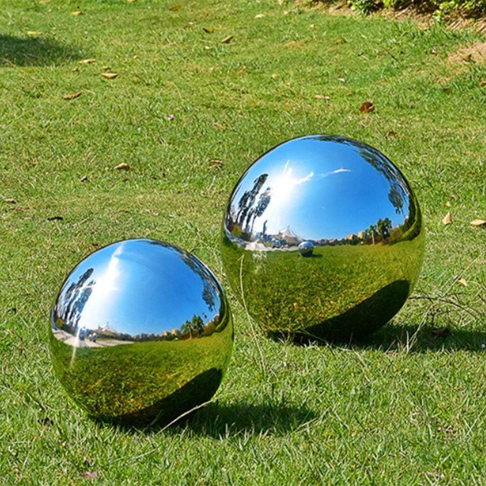 Zosenda stainless steel garden ball, 6 pieces 50-150 mm mirror-polished hollow ball. Reflective Gazing Ball, Floating Pond Balls Seamless decorative ball for home garden ornamentation.