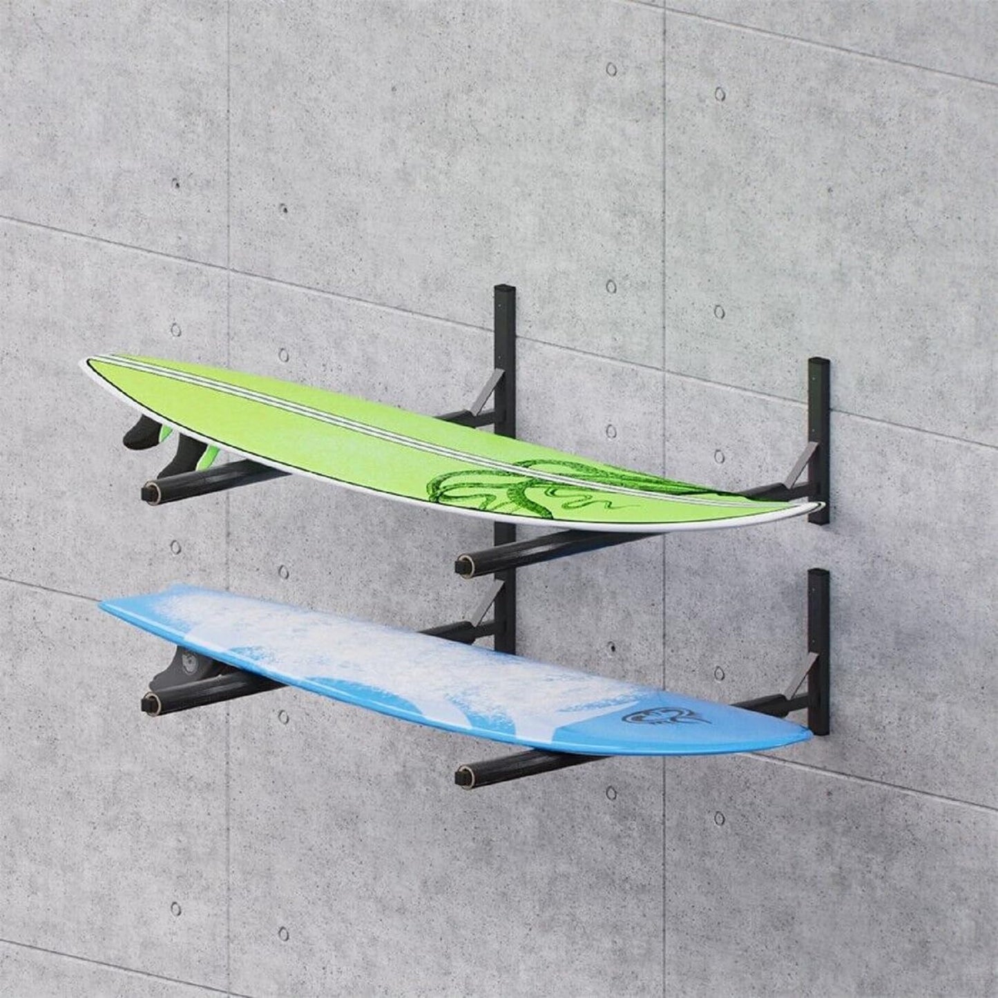 Roof box wall mount 82 cm WSB O black made of steel for storing roof boxes, garden tools, ski boxes, sports equipment, surfboards, and iSUPs.