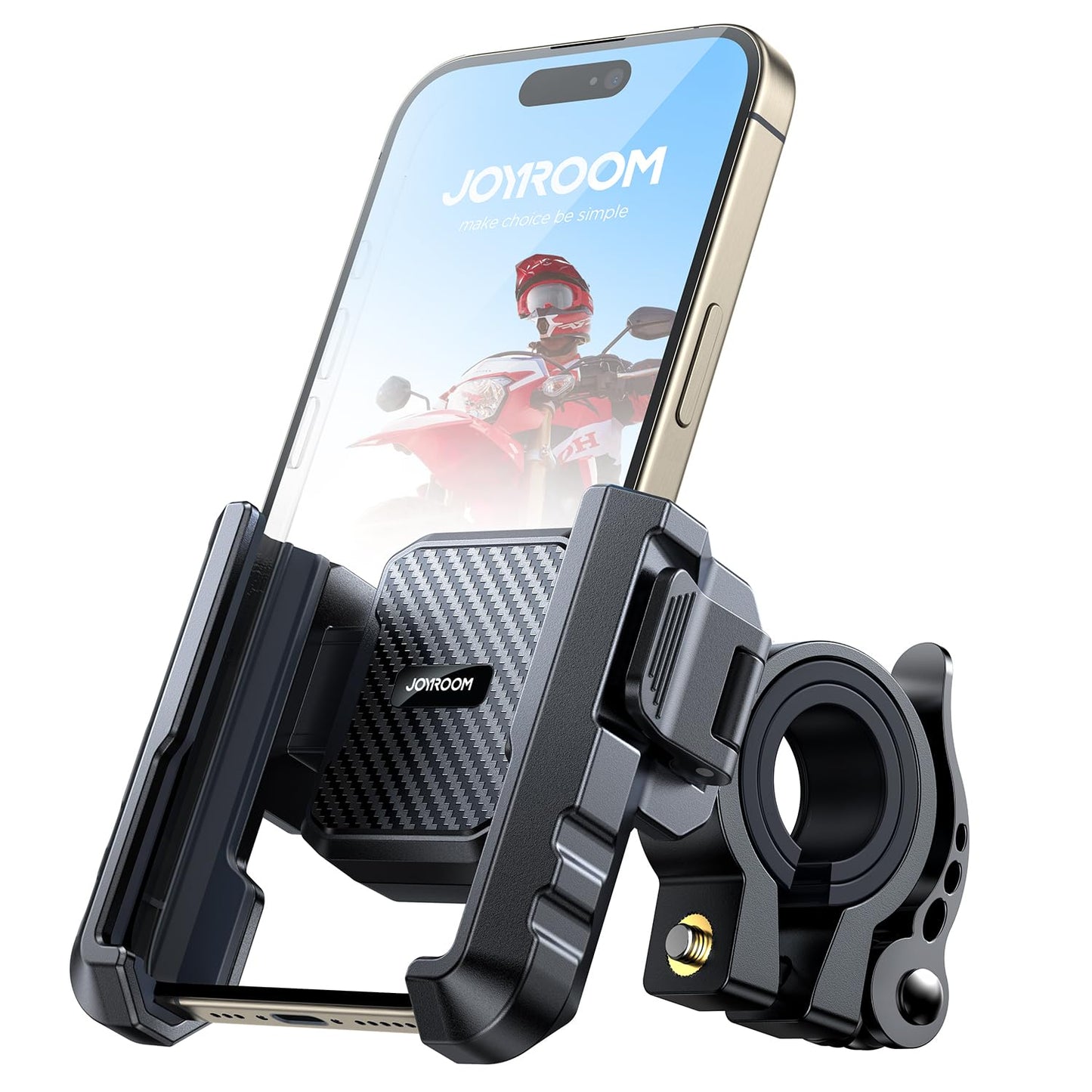 JOYROOM 2025 Bike Phone Mount, Motorcycle Phone Holder 【Vibration Damped】1S Quick Release Universal Bike Phone Mount for iPhone 17/16/15, Samsung S24/S23 (4.7"-7" Smartphone)