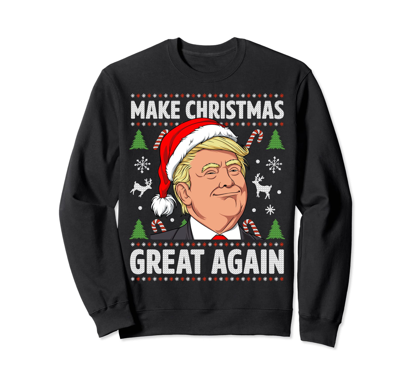 Make Christmas Great Again Funny Trump Ugly Christmas Men Sweatshirt