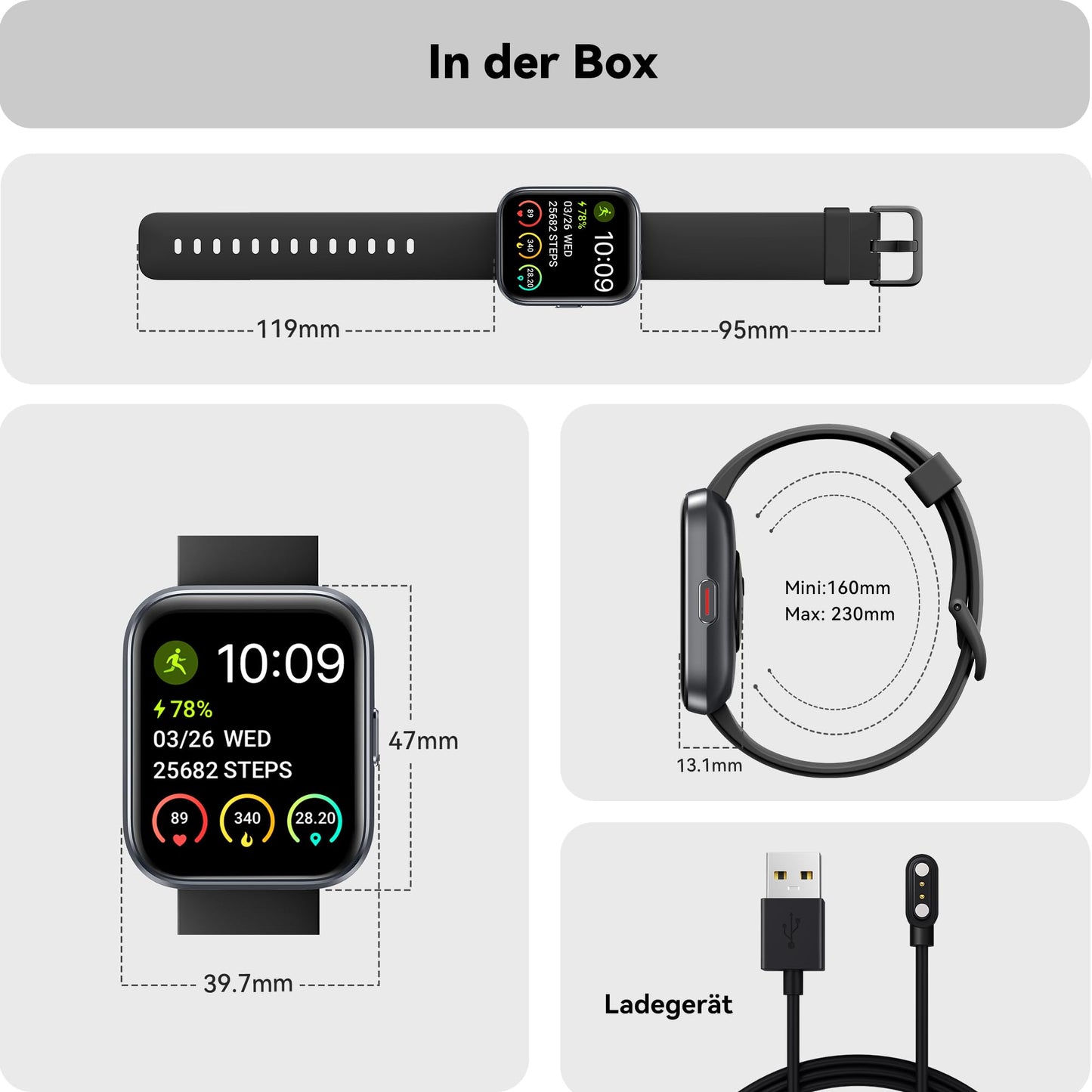 ENOMIR Smartwatch (Accept/Make Calls), Alexa Built-in, 4.6cm fitness watch with heart rate-SpO2-sleep monitor, 100 sports modes, 5ATM waterproof, pedometer and smartwatches for iOS Android