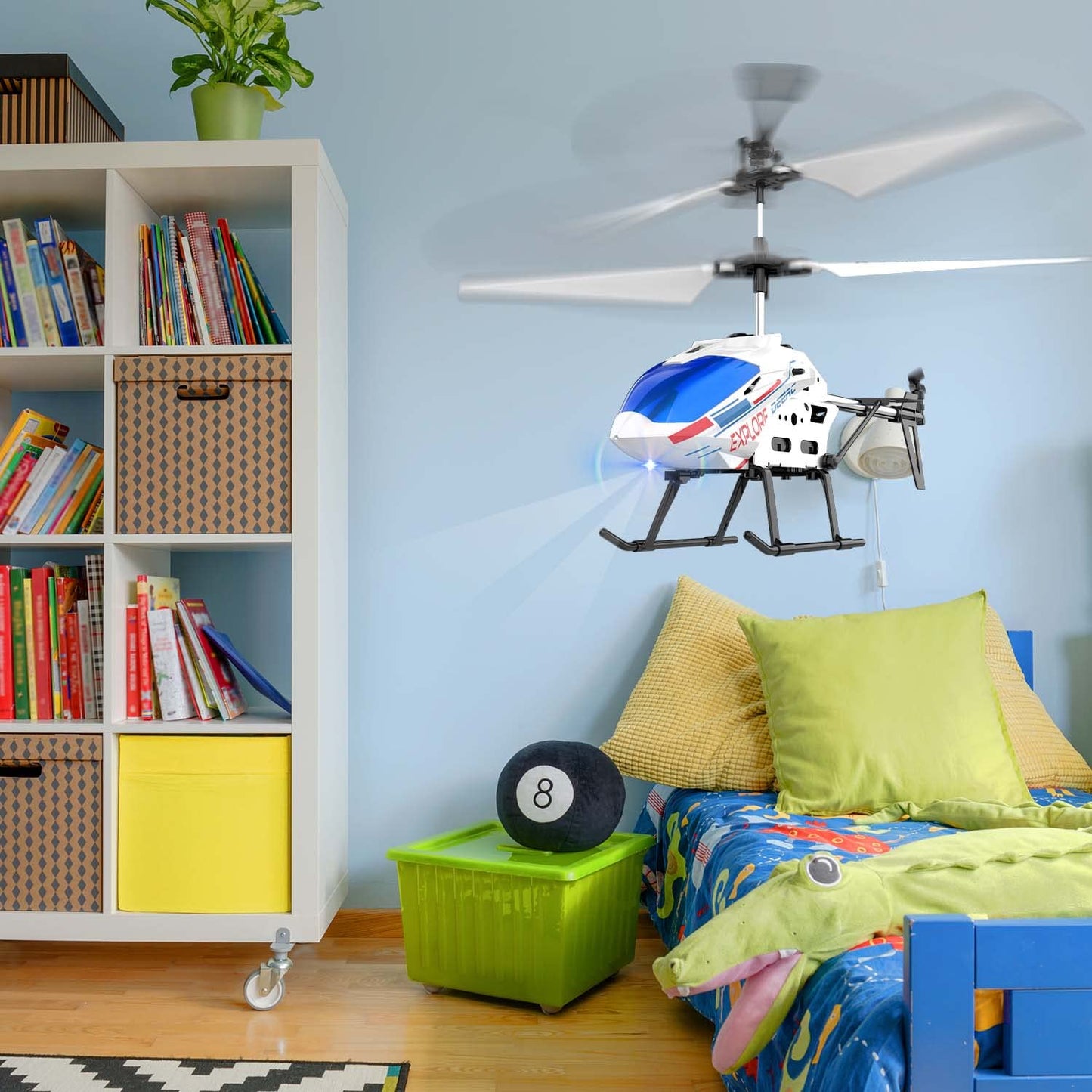 DEERC DE28 Helicopter Remote Control, for beginners, Indoor RC Helicopter Toy with LED lighting, 2.4GH 3.5Ch RC Heli with gyro stabilization, Gift for children aged 12 and above.