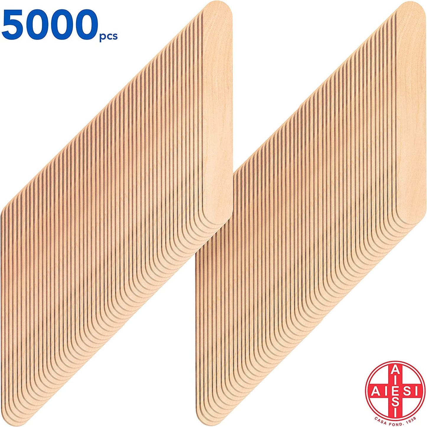 AIESI® wooden tongue depressors disposable NON STERILE (pack of 5000 pieces)