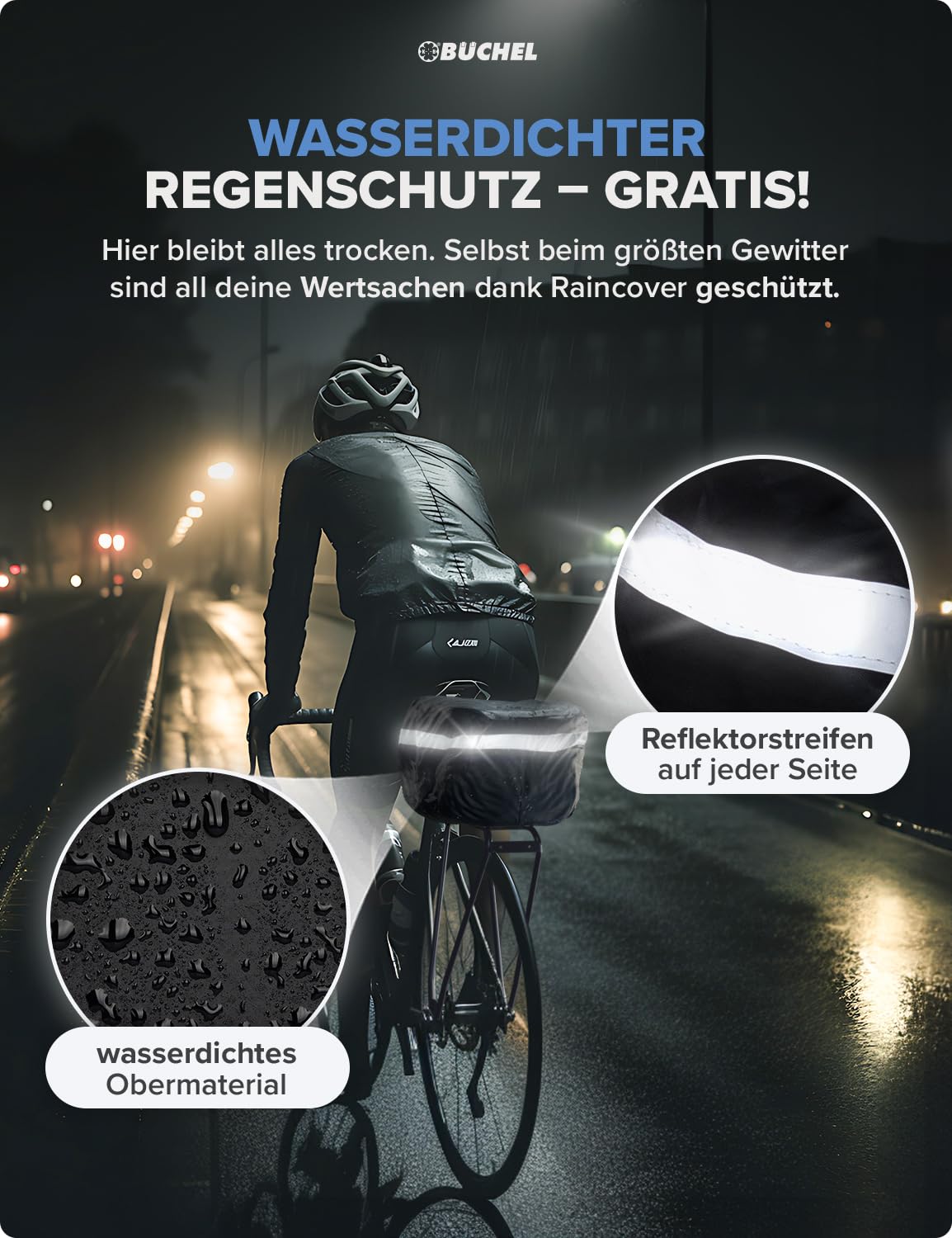 BÜCHEL Rear Bike Basket | XXL Jumbo Pro with mounting material for bicycle luggage rack | up to 10kg load capacity | Bike basket for children's bike