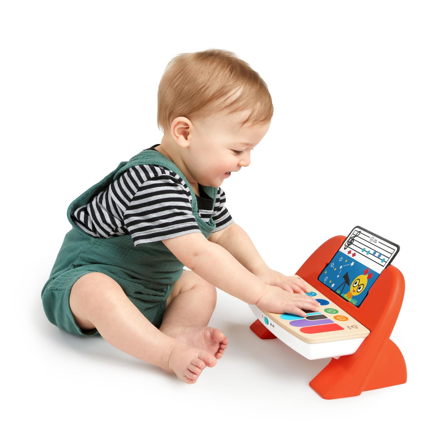 Baby Einstein 12577 Hape Cal's First Melodies Magic Touch Piano Musical Toy Piano made of wood with 3 music sheets, 6 melodies, from 6 months, multicolor, 1 piece (1 pack)