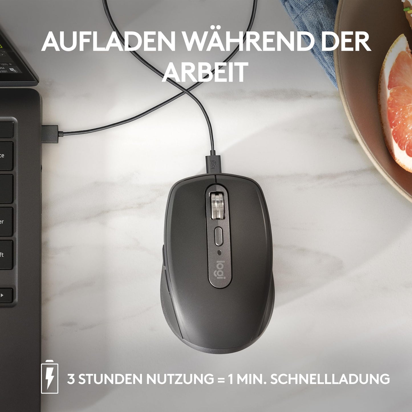 Logitech MX Anywhere 3S Compact Wireless Mouse, Fast Scrolling, 8K DPI Any-Surface Tracking, Quiet Clicks, Programmable Buttons, USB C, Bluetooth, Windows PC, Linux, Chrome, Mac - Graphite