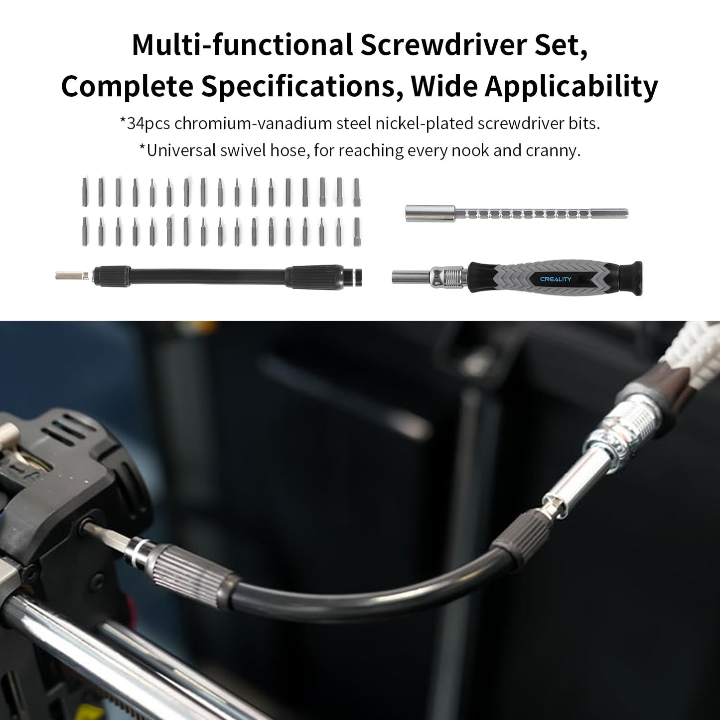 Creality 3D Printer Tool Kit Pro 74pcs Toolkit, Model Post-Processing 3D Printer Tool Kit, Nozzle Cleaning Set, Finishing, Deburring, Removal Tools, Cleaning Needles, for all 3D Printers