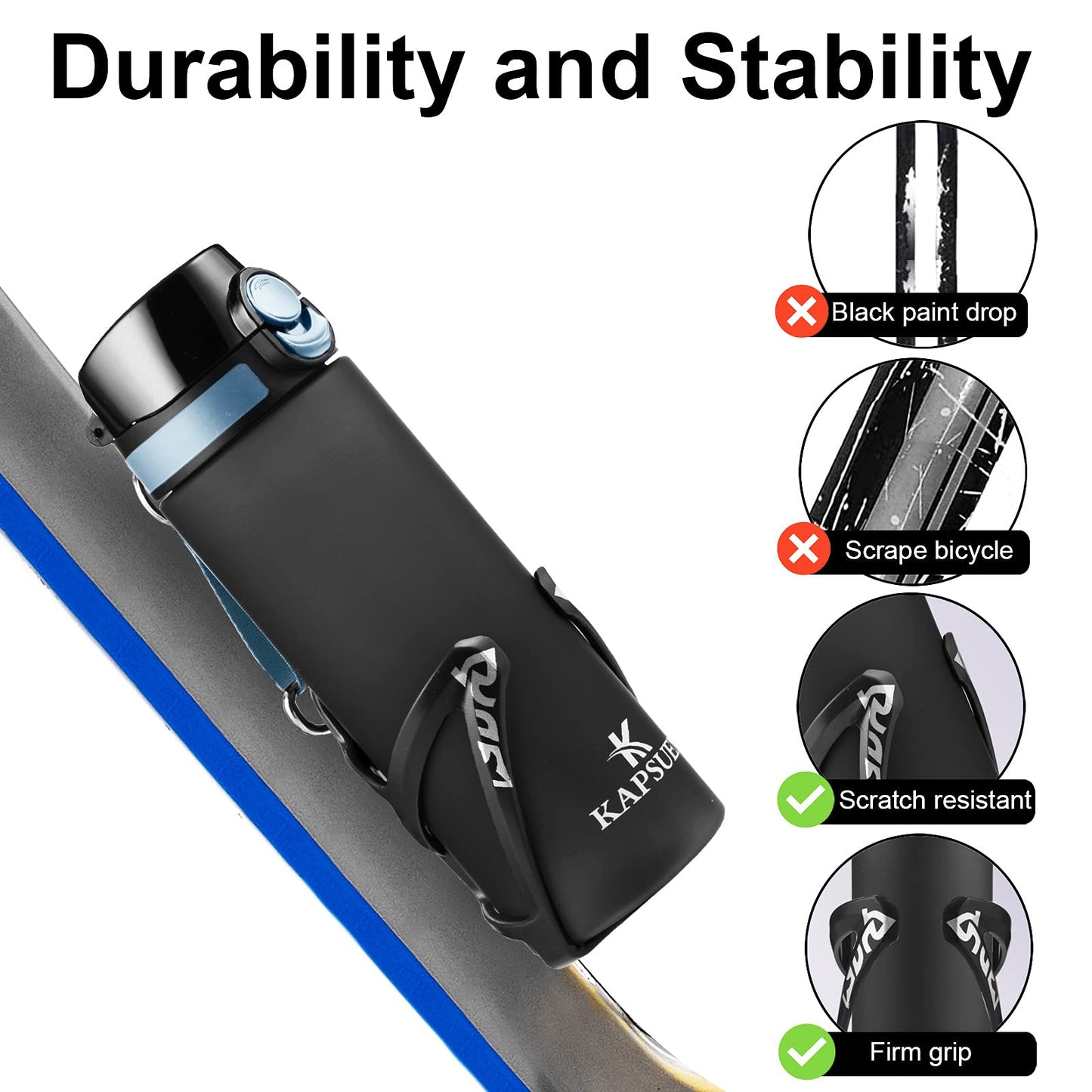 Capsule Bottle Holder Bike Set, Bike Drink Holder with 610ml 700ml 750ml Water Bottle, Screws, Lightweight Strong Bottle Holder for MTB, Road Bike (Black, 700ml-black)