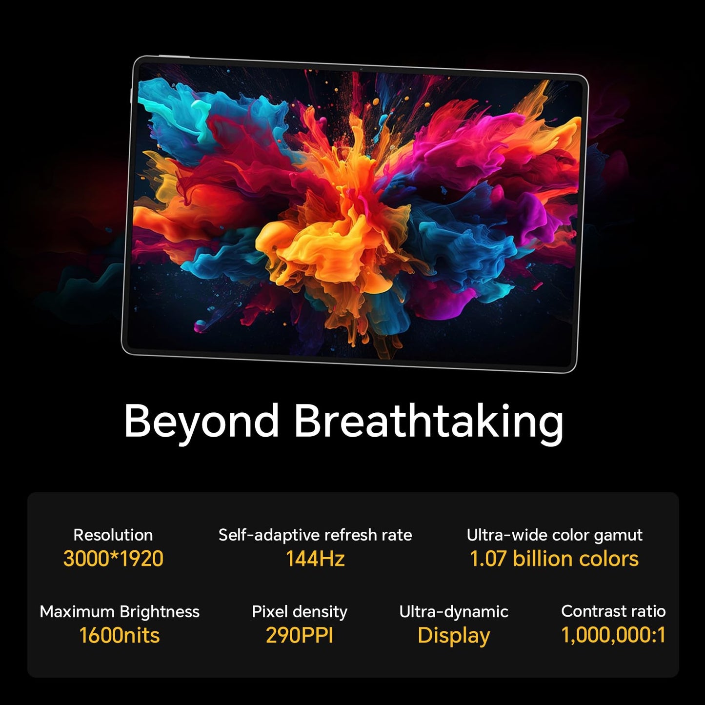 HONOR MagicPad2 Tablet 12GB+256GB, 12.3 inch 144Hz OLED display, Snapdragon 8s Gen 3, 10050mAh battery, 8 speakers, Android 14 tablet WiFi version, Google services, black.