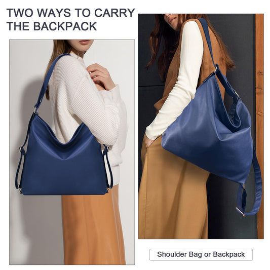 ARNTY Backpack Women, Handbag Backpack Bag 2 in 1 Women, Elegant Women's Backpack, Shoulder Bag Women for Work, Travel, Outing (Blue)