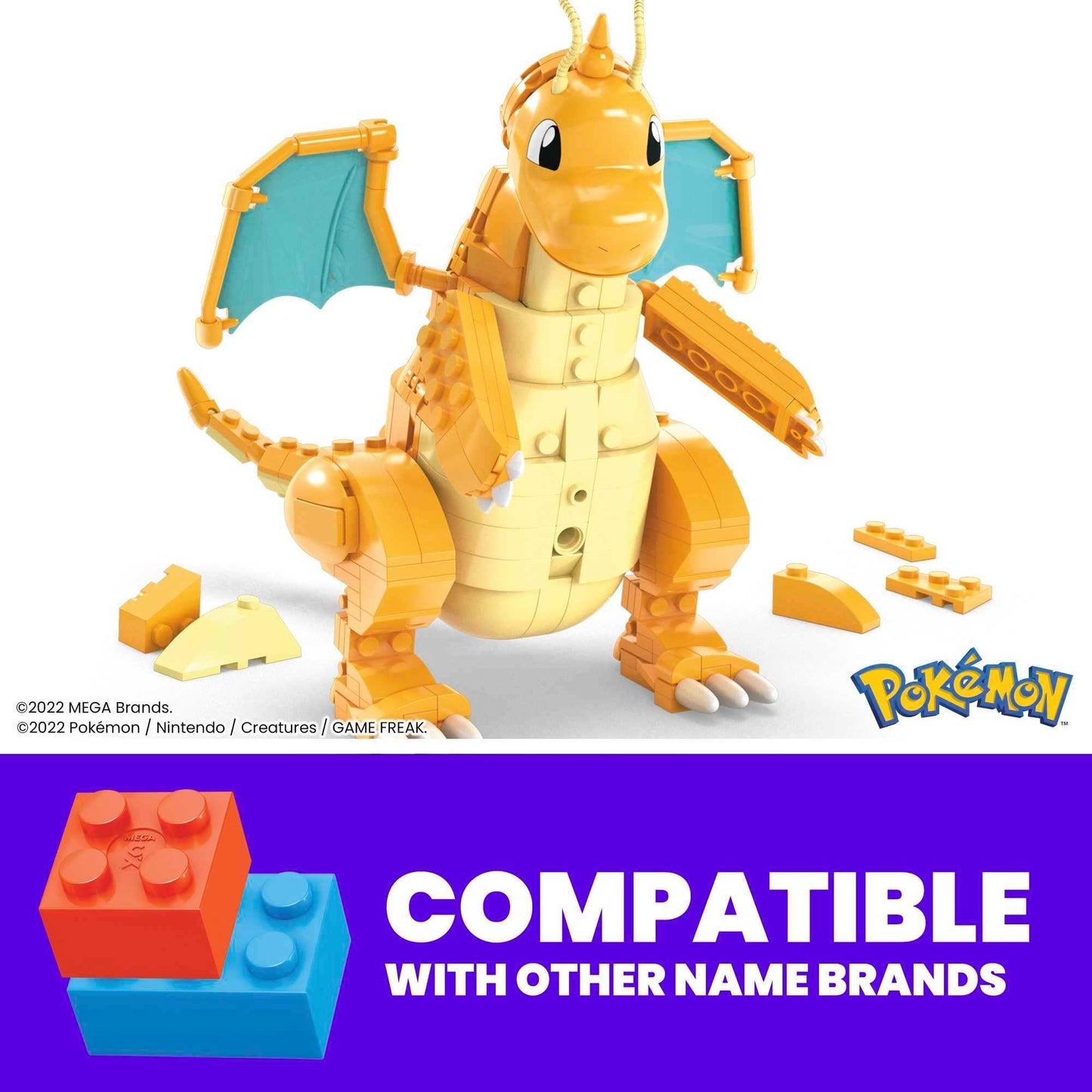 MEGA Pokémon Dragonite - 388-piece building set to construct and activate the wings with a crank, for kids ages 8 and up, HKT25