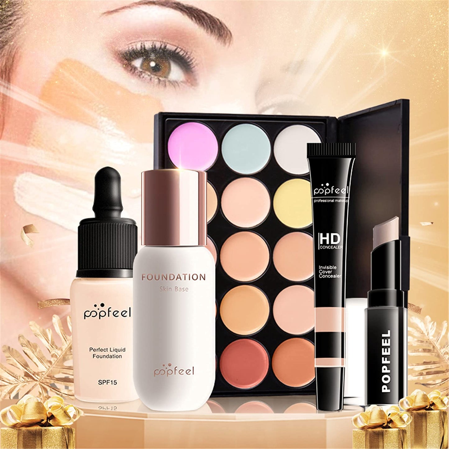 Professional Makeup Sets, MKNZOME 34Pcs Makeup Starter Kit with Makeup Bag Portable Travel Makeup Palettes Cosmetics Eyeshadow Lip Gloss Birthday Christmas Gift Set.