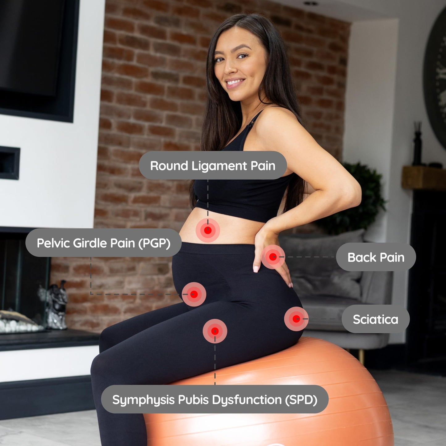 BABYGO® Pregnancy Exercise Ball | Office Pregnancy Yoga Pezzi Ball | includes Pregnancy Book for Birth & Fitness | Anti-Burst 1000 Kg (Terracotta, 75cm)