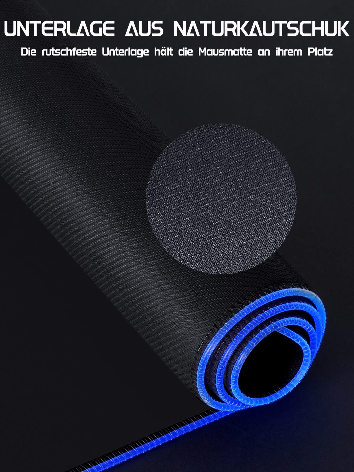 EASEMO Gaming Mousepad, RGB Mousepad, XXL large (900 x 400 x 4 mm) with 7 LED colors, 11 lighting modes, and waterproof fabric surface, non-slip rubber base for PC, laptop, keyboard