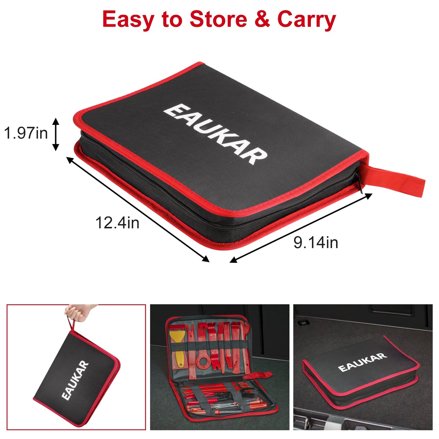Eaukar Auto Disassembly Tools, 330 Pcs Vehicle Disassembly Trim Removal Wedges Interior Panel Levers, Automotive Tool, Car Panel Removal Tool Car Door Door Panel (Red)