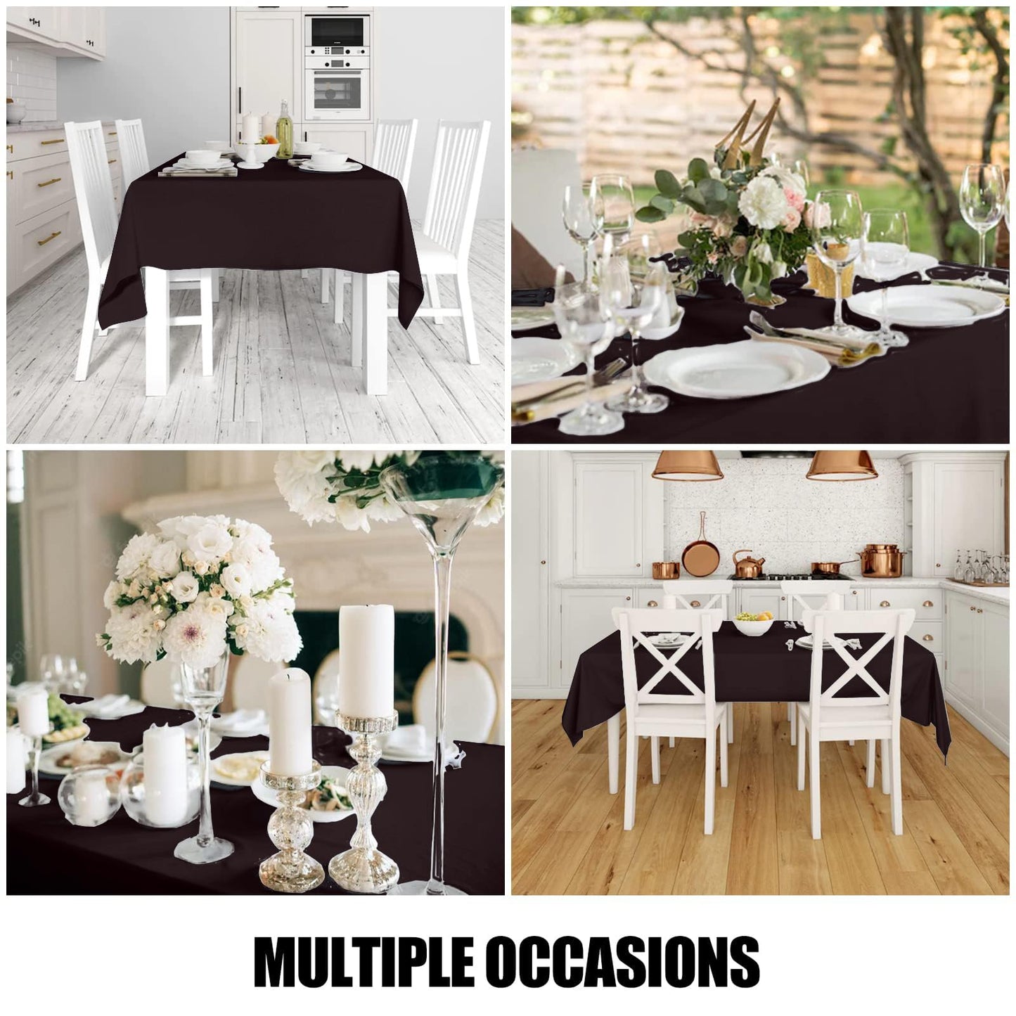 Smiry Tablecloth Washable Rectangular 140x240cm Tablecloth Polyester Water Resistant Lotus Effect Table Linens Stain Resistant Wipeable Table Cover for Party Kitchen Christmas, Coffee