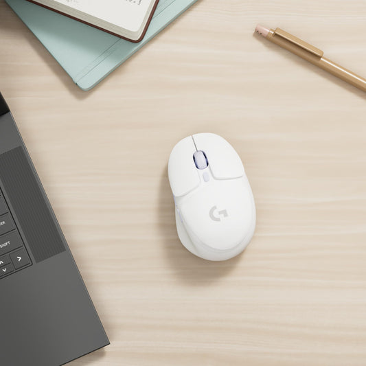 Logitech G705 wireless gaming mouse, customizable LIGHTSYNC RGB lighting, wireless connection via LIGHTSPEED and Bluetooth, lightweight, compatible with PC/Mac/laptop - White.