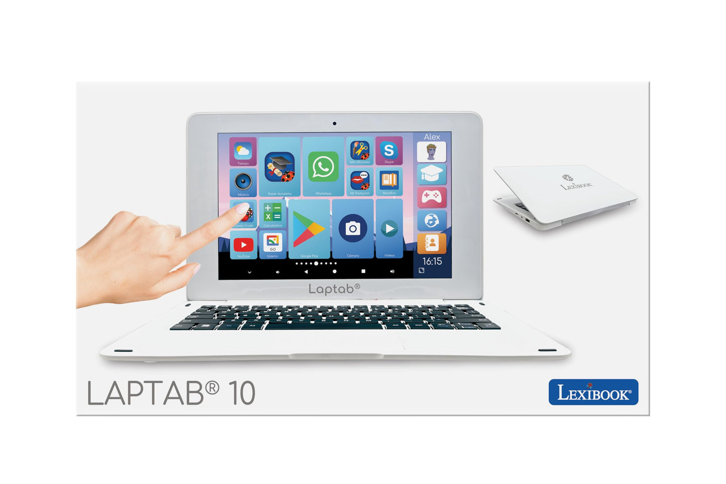 LEXIBOOK LAPTAB 10 laptop with touchscreen, designed for the whole family, educational and fun content, powered by Android, parental control, ultra-thin and lightweight (LT10ES).