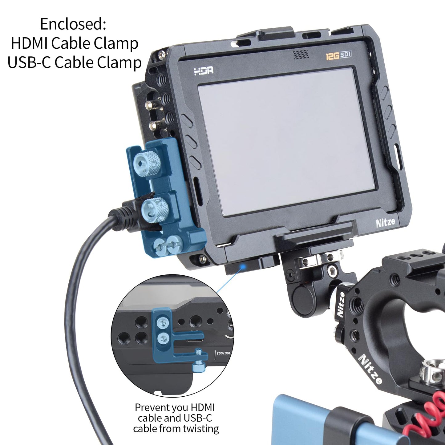 Nitze Monitor Cage for Blackmagic Video Assist 5’’ 3G/12G - JT-B01A