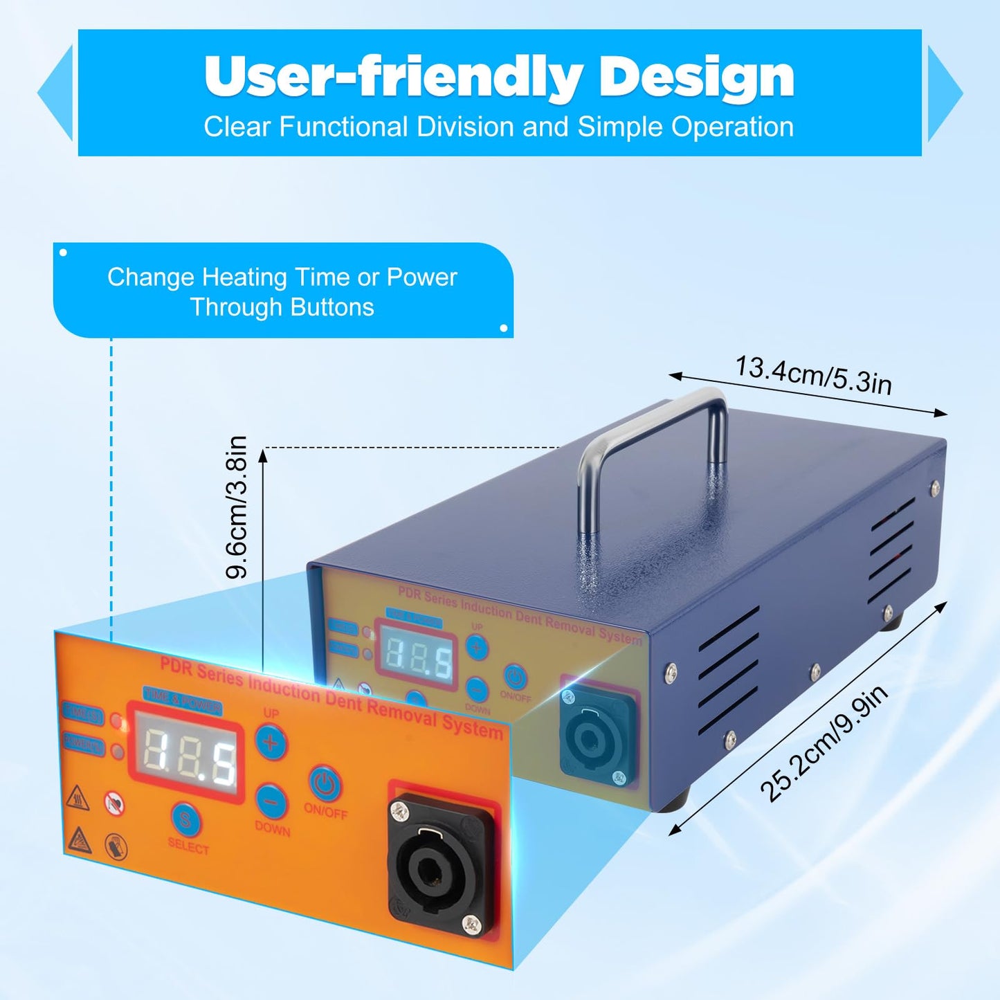 Begoniape 1.38KW Magnetic Induction Heater, 150KHz 220V Dent Repair Tool Induction Heating, Induction Heater Machine with Digital Screen 1.6M Power Output Cable Hammer