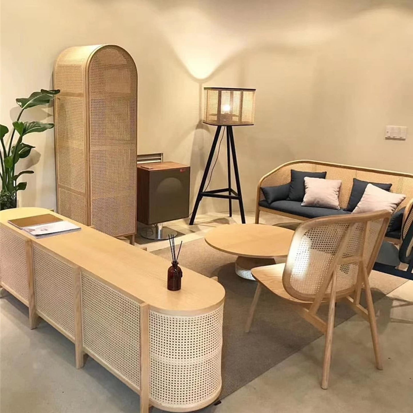 Viennese cane, mildew-resistant rattan strapping plastic rattan weave, waterproof handmade rattan craft furniture decoration, DIY hexagonal weave chair cane, cane webbing (40CM, 150CM)