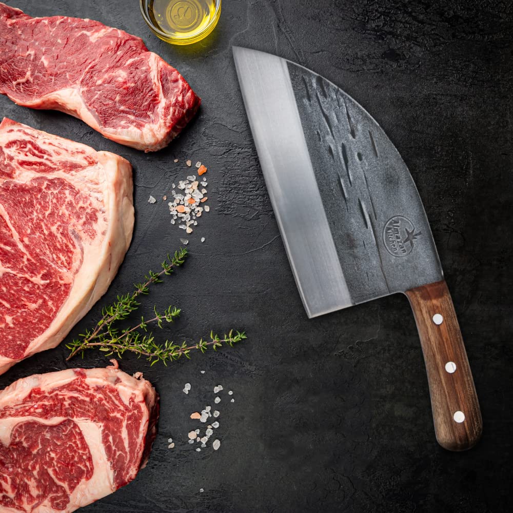 Almazan Kitchen Original Serbian Chef Knife in Handmade Wooden Box, Metallic