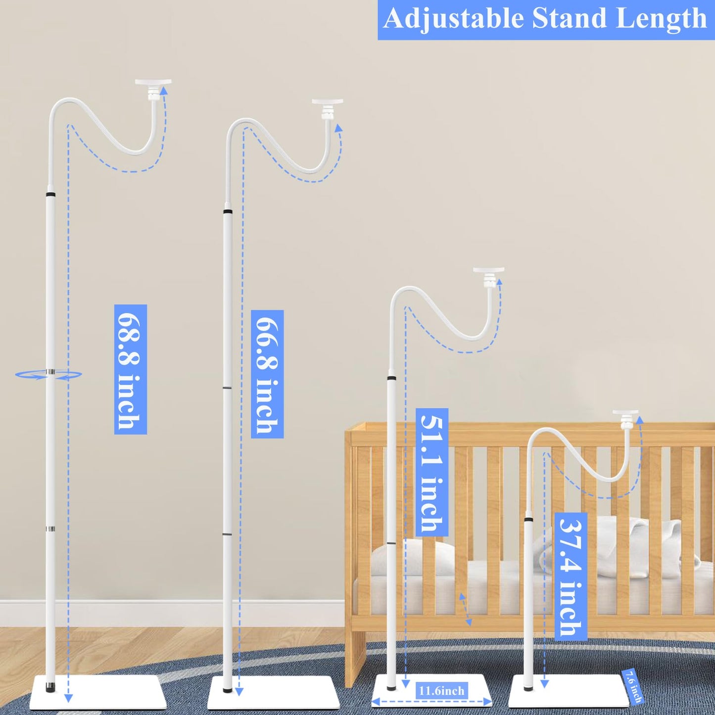 EYSAFT baby monitor stand for BOIFUN Baby 2S, Baby 5S, Baby 6T/ieGeek Baby 1T/DEATTI BM101-M.