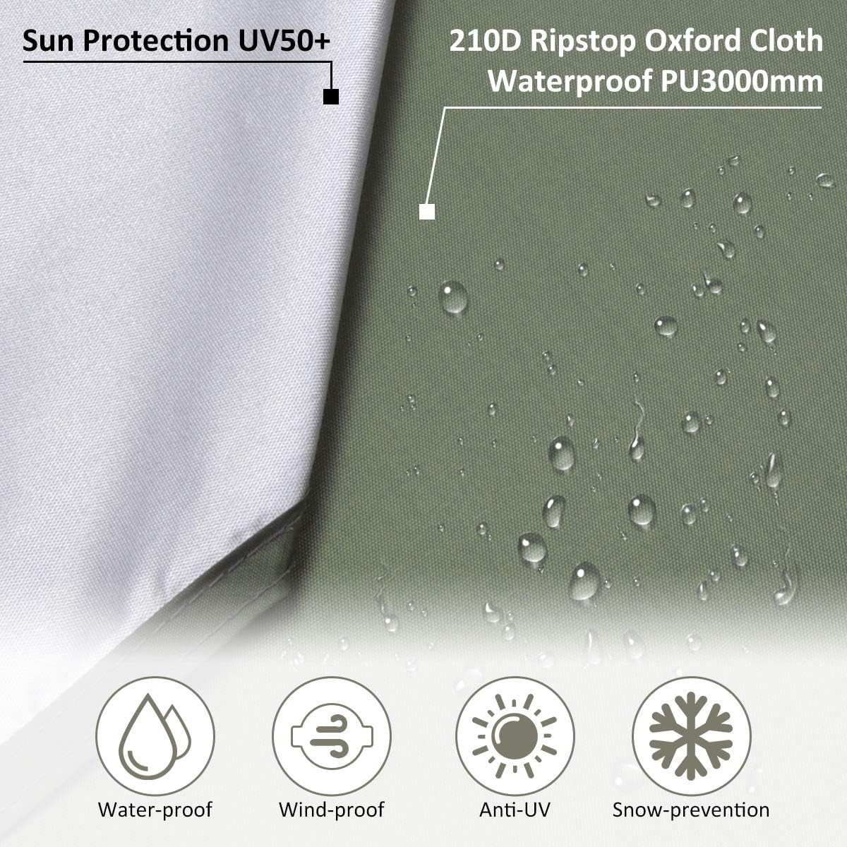 Tarp, hammock tarp for outdoor camping, 3m x 3m waterproof tarp with eyelets + 6 stakes + 6 ropes, rain protection sun shade hammock tent groundsheet.