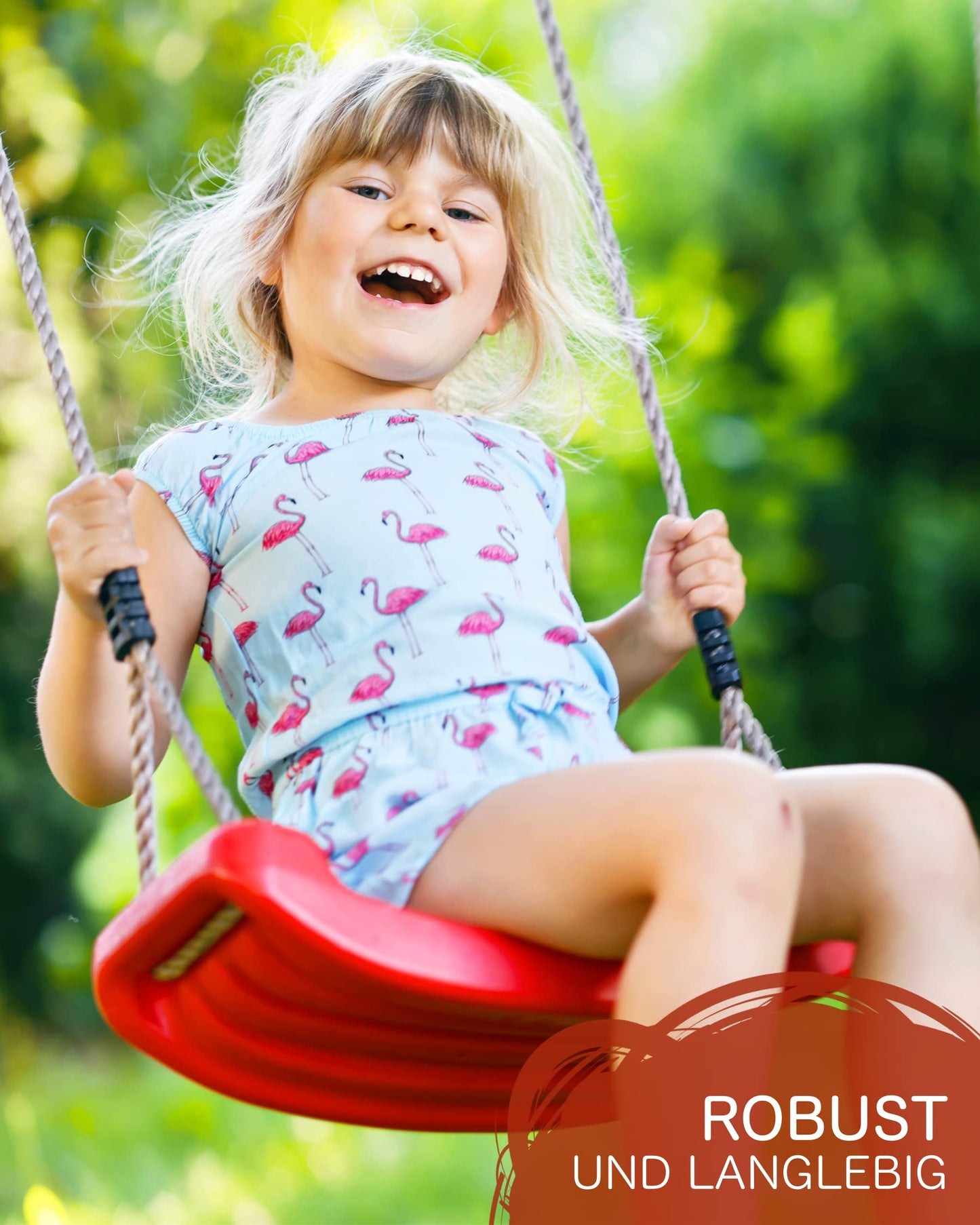 HOQ Swing Seat - Adjustable Swing Board - Non-Slip, Weatherproof Kids Swing - Garden & Playground Accessory - Indoor & Outdoor - Blue