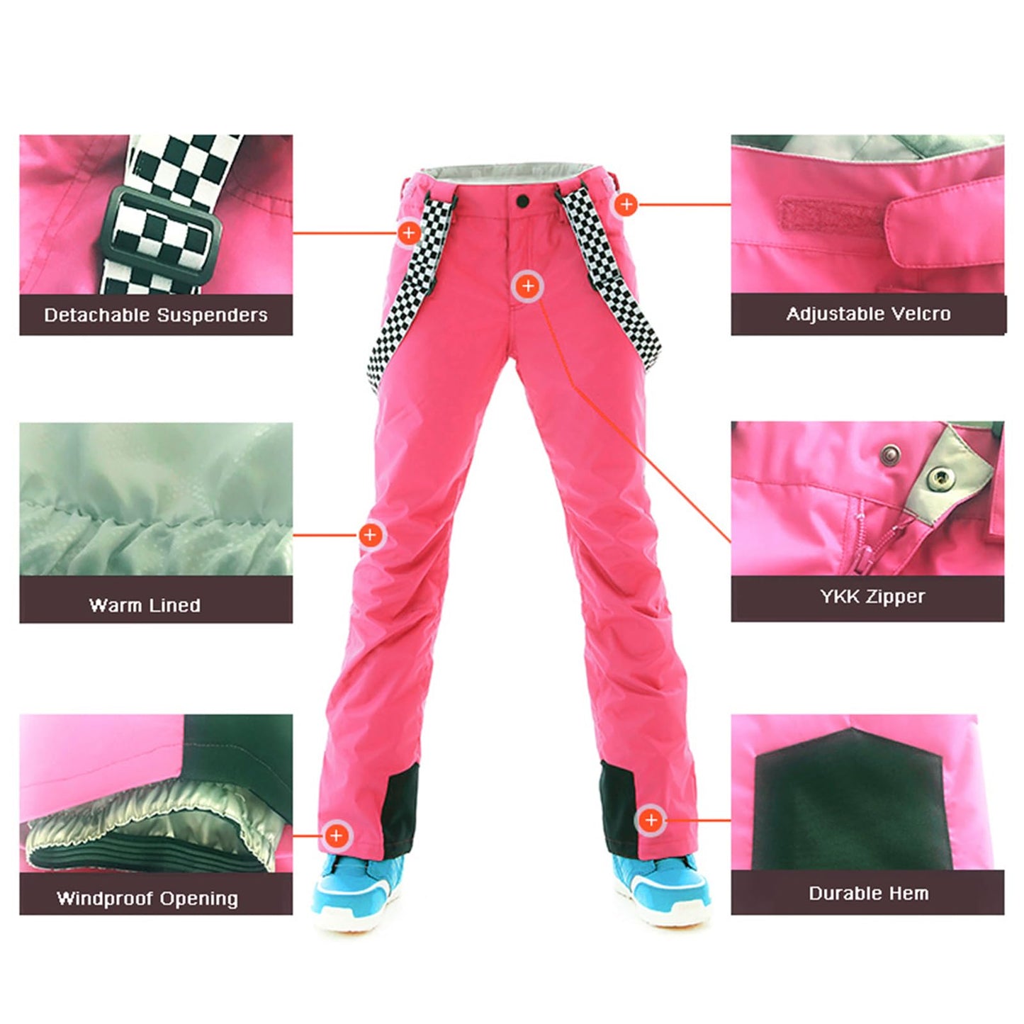 Womens ski suit snow suit windproof waterproof skiing snowboard jacket bib set for skiing snowboarding climbing SMNWT+Blue XS